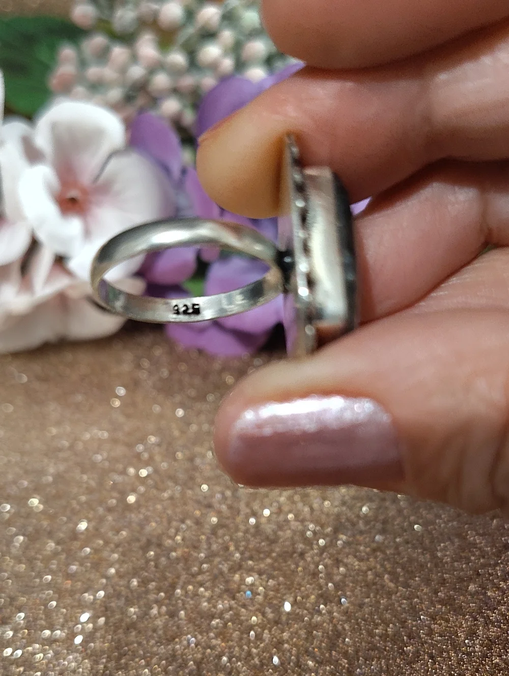 Prehnite Gemstone 925 Silver Ring - Size 7 1/4